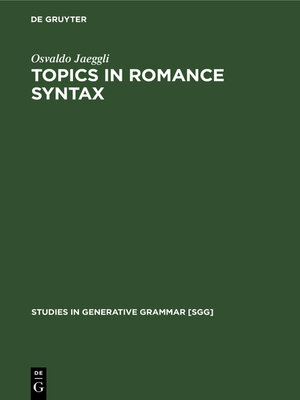 cover image of Topics in Romance Syntax